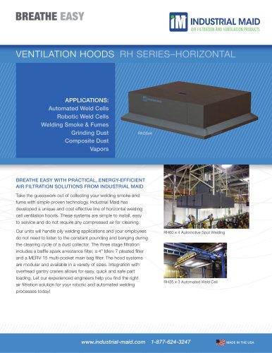 INDUSTRIAL MAID ROBOTIC AND AUTOMATED WELDING CELL HOODS: HORIZONTAL MODELS