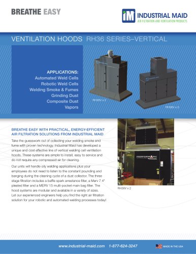 INDUSTRIAL MAID ROBOTIC AND AUTOMATED WELDING CELL HOODS: VERTICAL MODELS