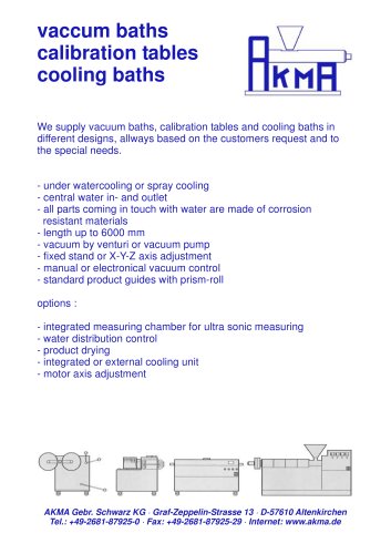 vaccum baths / calibration tables / cooling baths