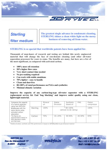 Sterling filter medium