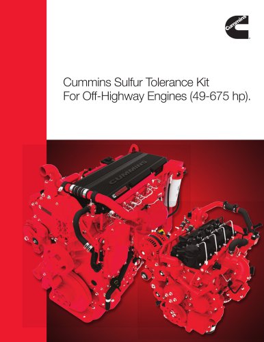 Cummins Sulfur Tolerance Kit For Off-Highway Engines (49-675 hp