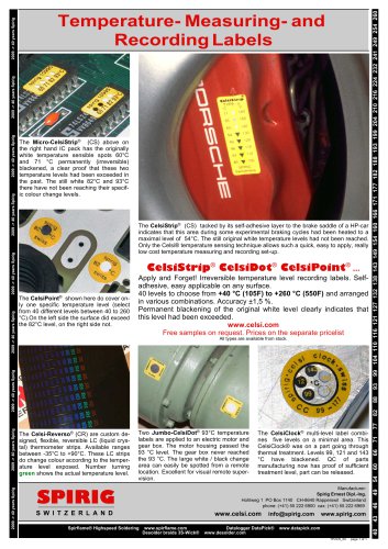 Temperature- Measuring- and Recording Labels