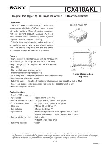 Color Video Camera CCD ICX418AKL