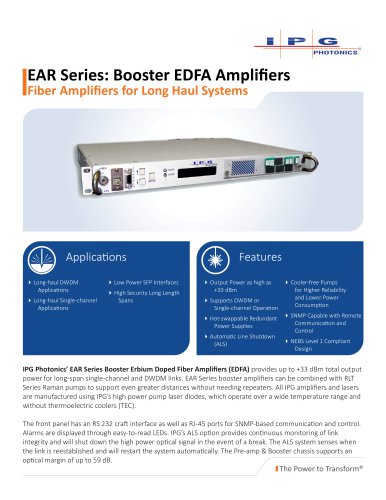 Booster EDFA Amplifiers