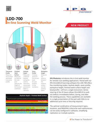 LDD-700 Inline Weld Monitor Datasheet