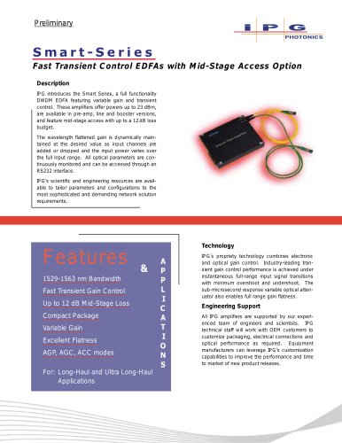 Smart-Series DWDM Fiber Amplifiers