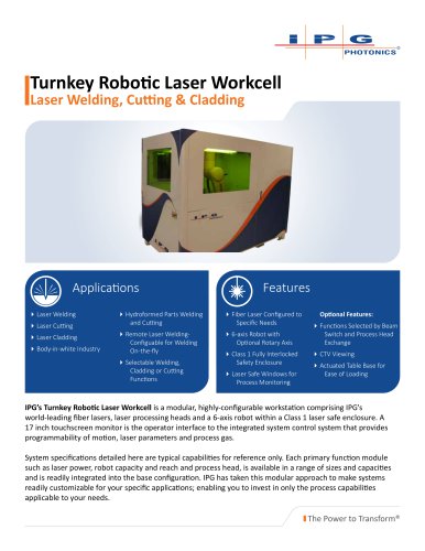 Turnkey Robotic Laser Workcell