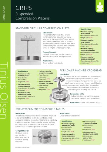 GRIPS - Suspended Compression Platens from Tinius Olsen