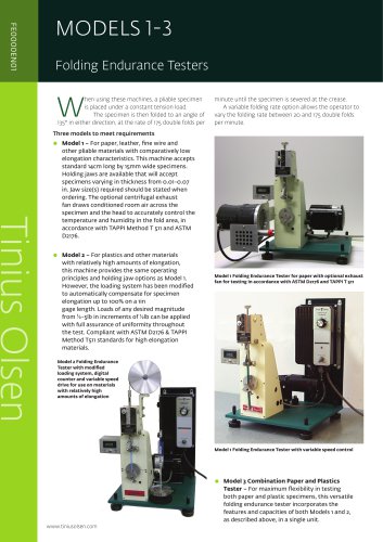 MODELS 1-3 Folding Endurance Testers from Tinius Olsen