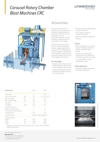 Wheelabrator Carousel Rotary Chamber blast machine CRC