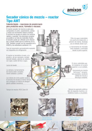 Secador cónico de mezcla – reactor Tipo AMT