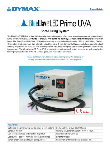 BlueWave LED Prime UVA Spot Curing System Product Bulletin