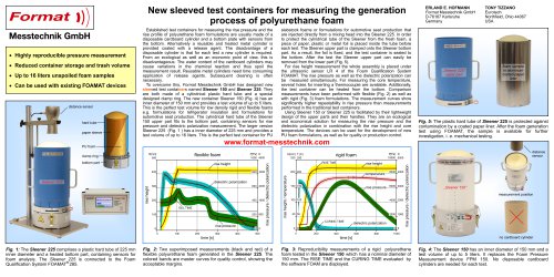 New sleeved test containers for measuring the generation process of polyurethane foam