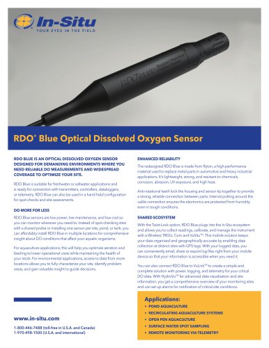 RDO® Blue Optical Dissolved Oxygen Sensor