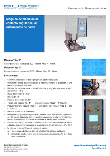 Máquina de medición de contacto angular de rodamientos de bolas