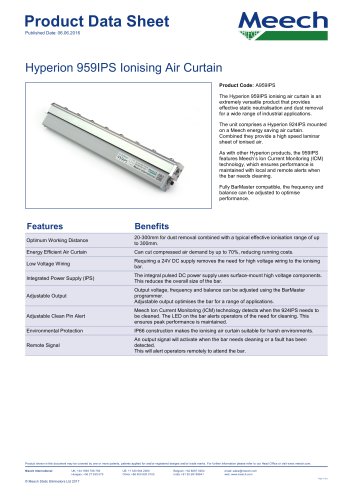 Hyperion 959IPS Ionising Air Curtain