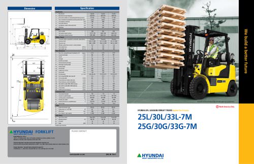 HYUNDAI LPG / GASOLINE FORKLIFT TRUCKS Applied Tier 4 Engine 25L/30L/33L-7M 25G/30G/33G-7M