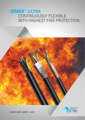 CONTINUOUSLY FLEXIBLE CABLE WITH HIGHEST FIRE PROTECTION