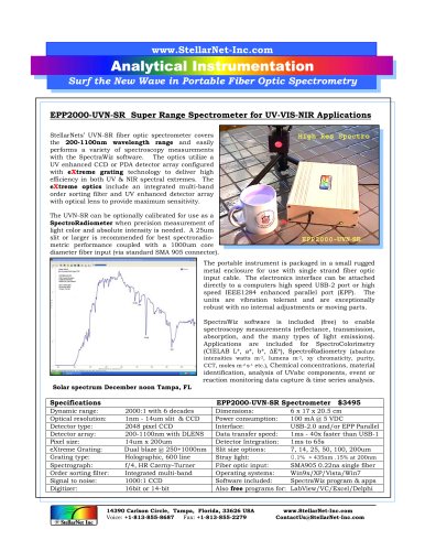 EPP2000-UVN-SR  Super Range Portable Spectrometers