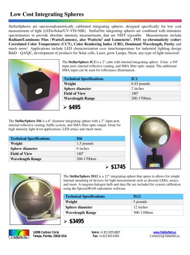 Low Cost Integrating Spheres