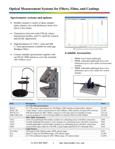 Thin Film & Optical Measurement Systems