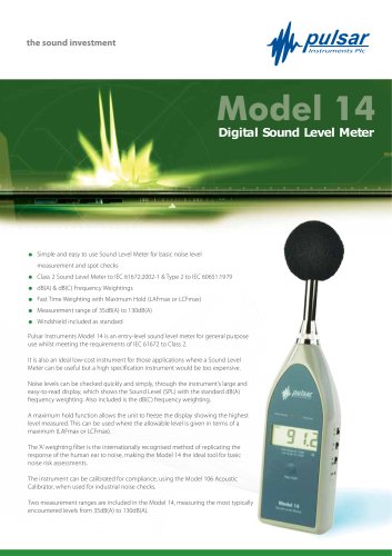 Model 14: Digital Sound Level Meter