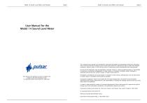 ser Manual for the User Manual for the Model 14 Model 14 Sound Level Meter und Level Meter und Level Meter