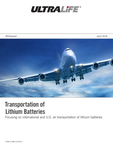 Transportation of Lithium Batteries Whitepaper