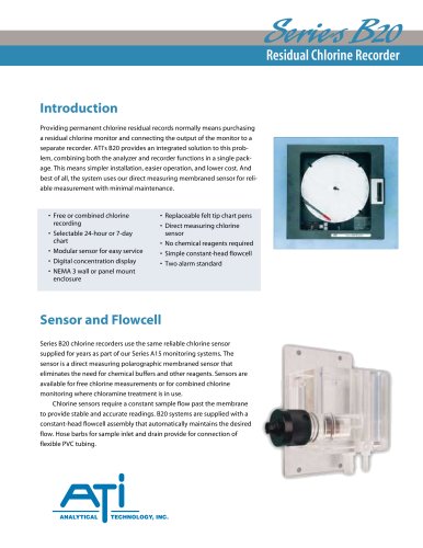 Analytical Technology B20 Residual Chlorine Recorder