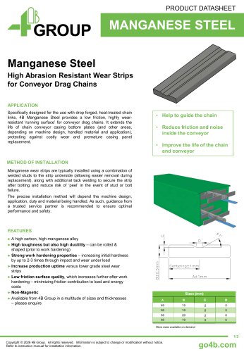 Manganese Steel High Abrasion Resistant Wear Strips for Conveyor Drag Chains