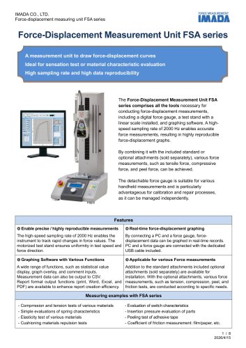 Force-Displacement Measurement Unit FSA series
