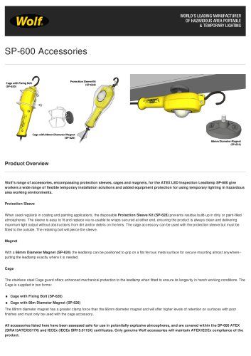 ATEX LED Inspection Leadlamp Accessories