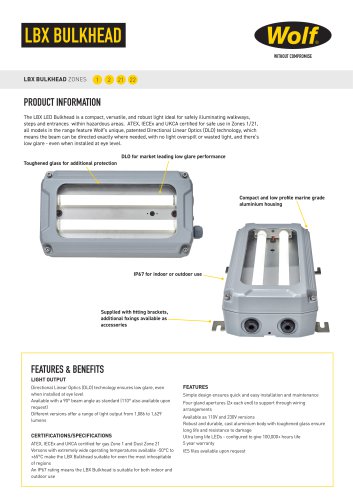 LBX BULKHEAD Sales Sheet