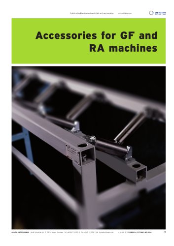 Accessories for GF and RA machines