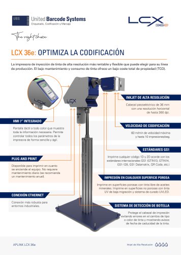 Impresora para embalajes secundarios: APLINK LCX36e