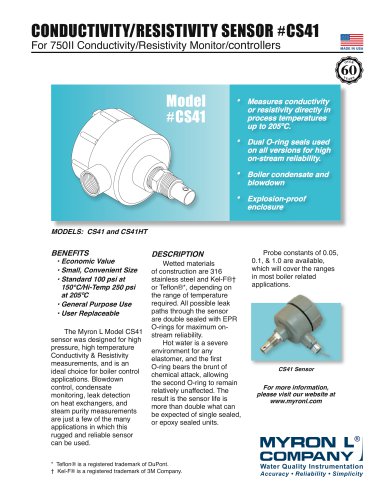 CONDUCTIVITY/RESISTIVITY SENSOR #CS41