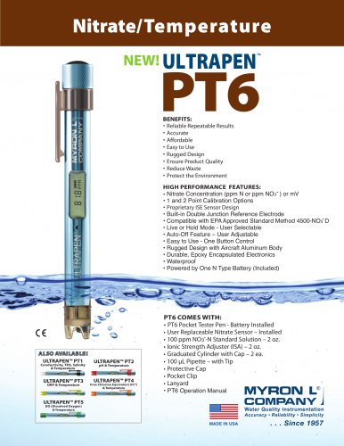 ULTRAPEN&trade; PT6 Nitrate & Temperature Pen