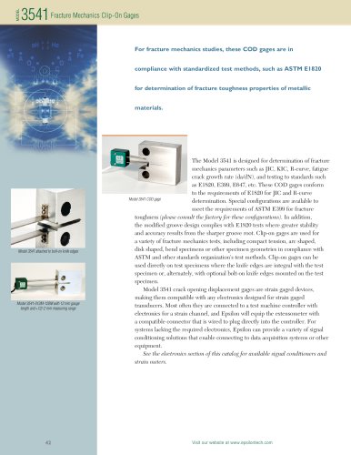 3541 Fracture Mechanics Clip-On Gages