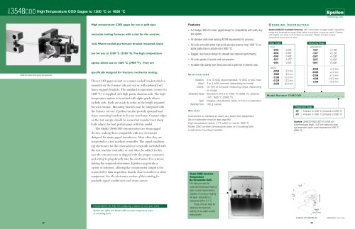 Model 3548COD High Temperature Furnace COD Gages, to 1200°C or 1600°C