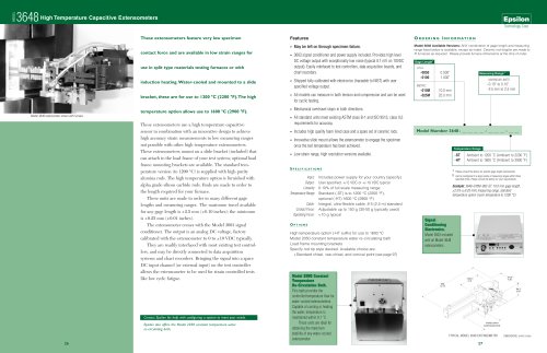 Model 3648 High Temperature Capacitive Extensometer