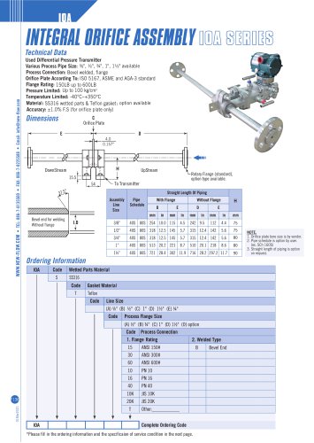 Integral orifice assembly