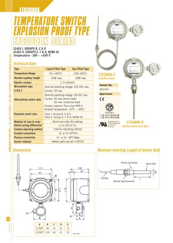 Temperature Switch - ETS3000W