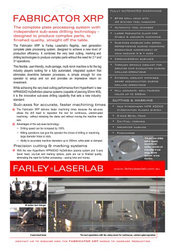 Farley Laserlab XRP Brochure Plasma Cutting Machine