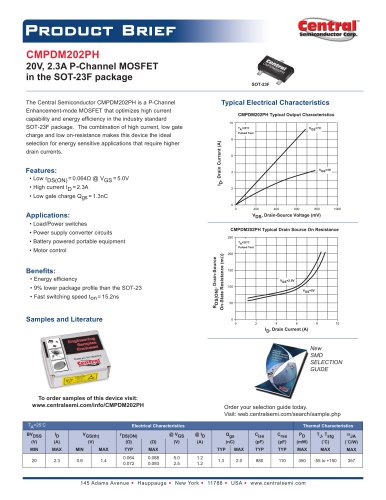 CMPDM202PH (20V, 2.3A P-Channel)