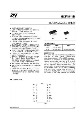 HCF4541 Programmable Timer