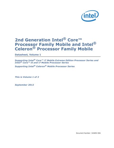 2nd Generation Intel® Core? Mobile Processor Datasheet, Vol. 1