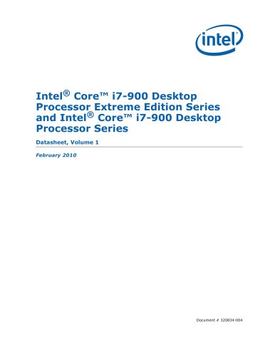 Intel® Core? i7 Processor Series and Extreme Edition Series Datasheet, Vol. 1