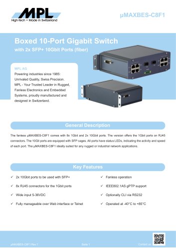 Datasheet μMAXBES C8F1