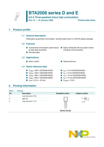 BTA2008-600D 3Q Hi-Com Triac