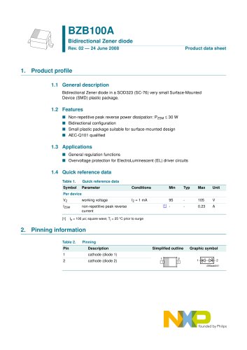 BZB100A Bidirectional Zener diode